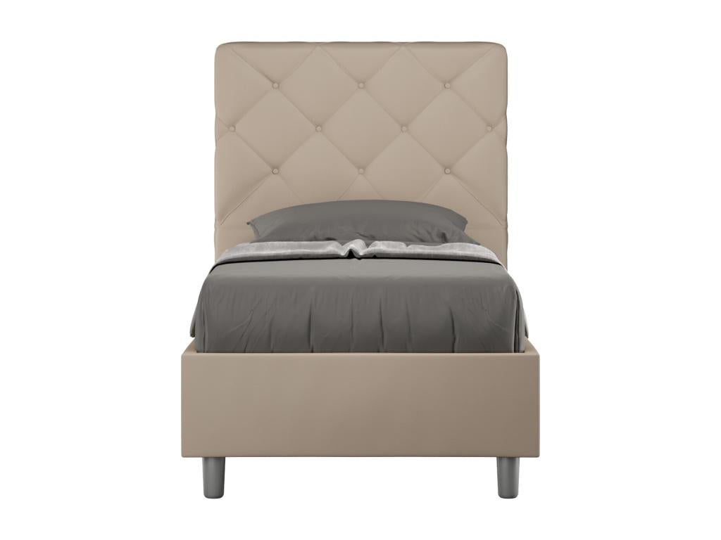Bed - Taupe Engineered Wood, W 86.6 x D 19.7 x H 46.9 in