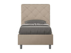 Bed - Taupe Engineered Wood, W 86.6 x D 19.7 x H 46.9 in