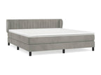 Bed Frame with Mattress - Gray Velvet, W 79.9 x D 72 x H 34.6 in