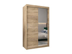 Sliding Door Wardrobe - Beige Engineered Wood, W 47.2 x D 24.4 x H 78.7 in