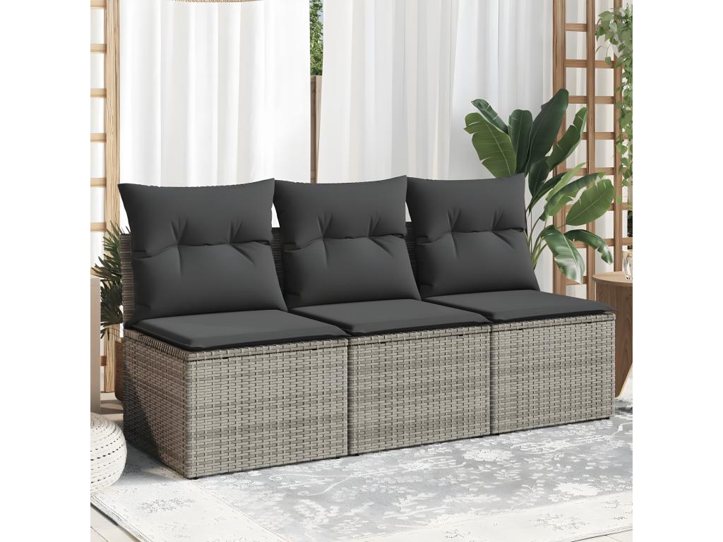 Sofa - Gray Steel, W 65 x D 24.4 x H 27.2 in