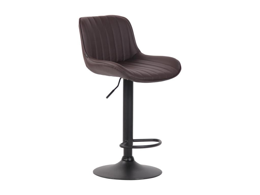 Set of 2 Stools - Brown Faux Leather, W 19.7 x D 19.7 x H 33.9 in