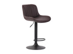 Set of 2 Stools - Brown Faux Leather, W 19.7 x D 19.7 x H 33.9 in