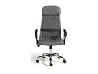 Desk - Gray Faux Leather, W 24.8 x D 23.6 x H 46.5 in
