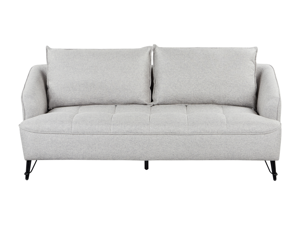 Sofa - Gray Polyester Fabric, W 77.2 x D 33.5 x H 34.3 in