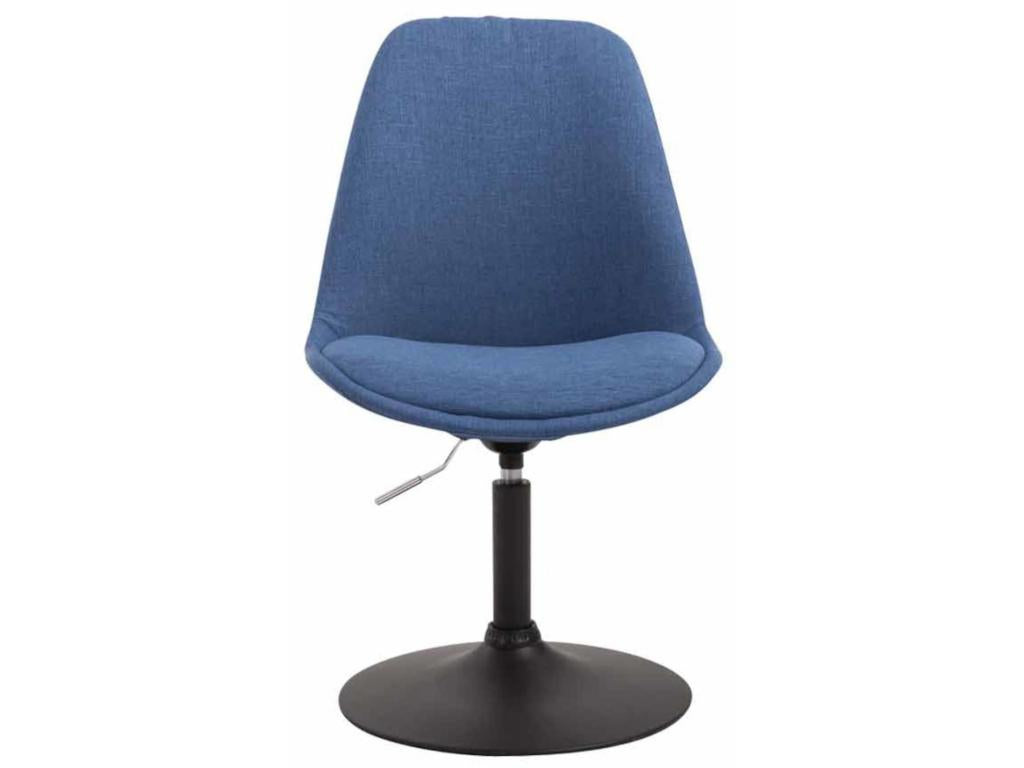 Set of 4 Dining Chairs - Blue Fabric, Acrylic, W 18.9 x D 22.4 x H 29.9 in