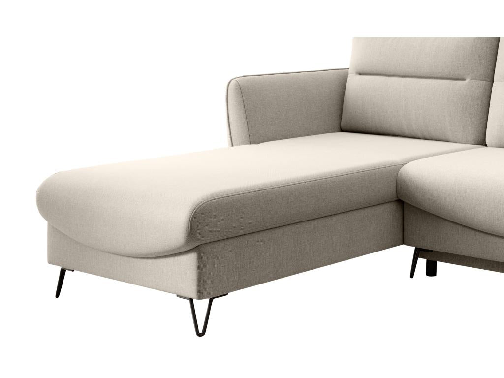 Sofa - Beige Polyester Fabric, W 108.7 x D 35.4 x H 39.4 in