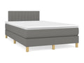 Bed Frame with Mattress - Gray Polyester Fabric, W 76 x D 48.4 x H 30.7 in