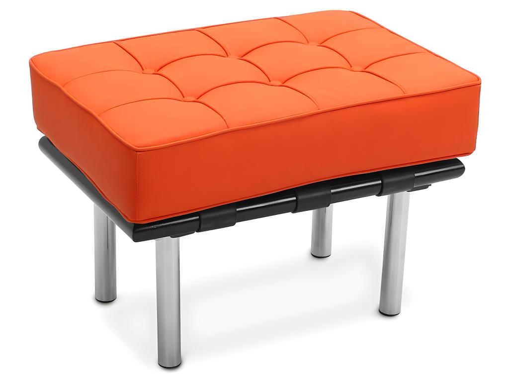 Home Item - Orange Leather, W 16.5 x D 16.5 x H 16.5 in