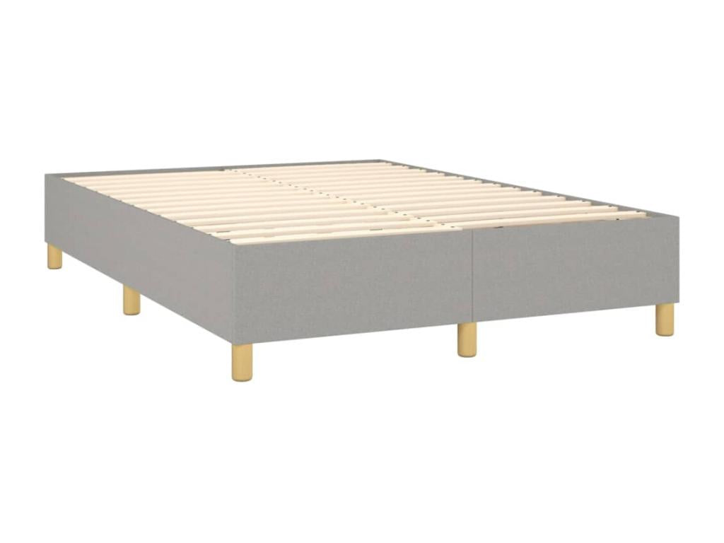 Bed Frame with Mattress - Gray Polyester Fabric, W 76 x D 57.9 x H 50.4 in