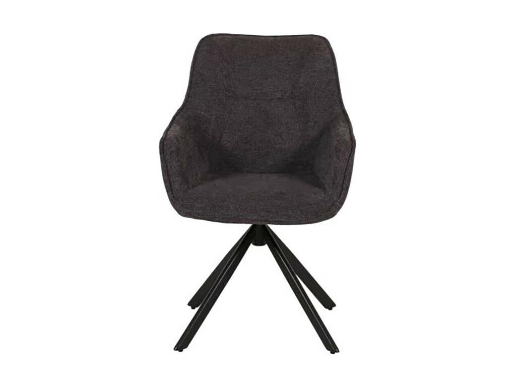 Chair - Gray Polyester Fabric, W 26.6 x D 22.4 x H 34.3 in