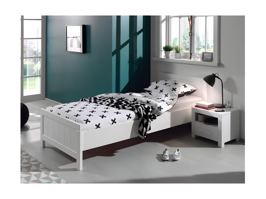 Bed - White Mdf, W 81.9 x D 37.8 x H 30.3 in