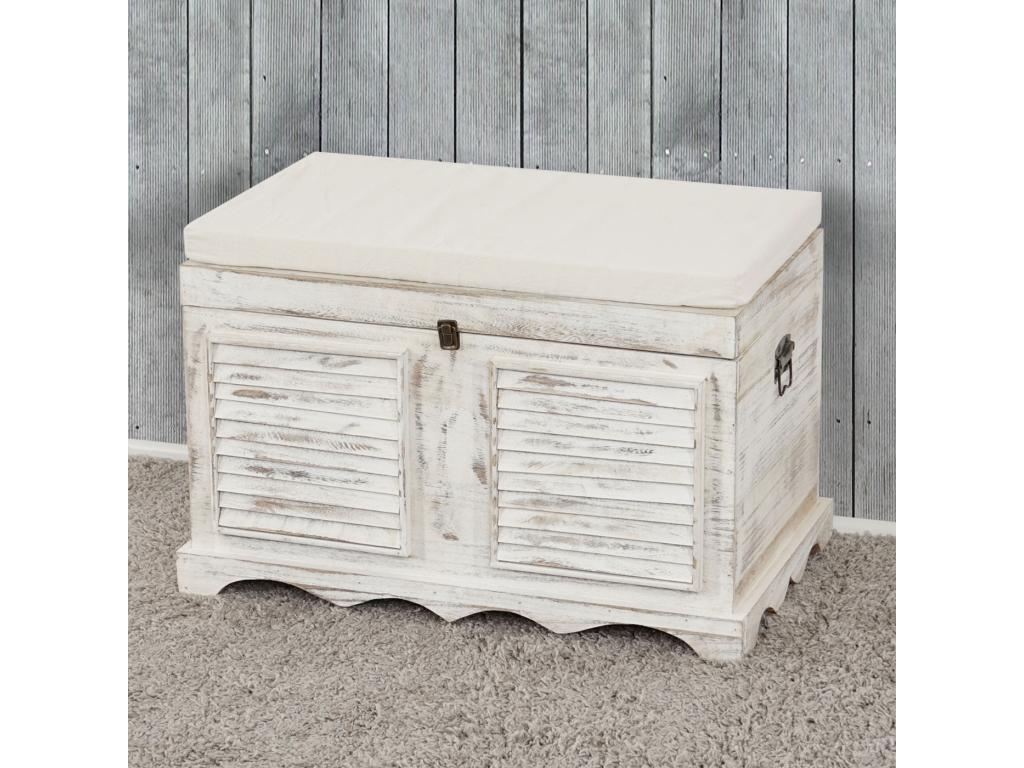 Home Item - White Wood, W 29.9 x D 17.7 x H 19.7 in