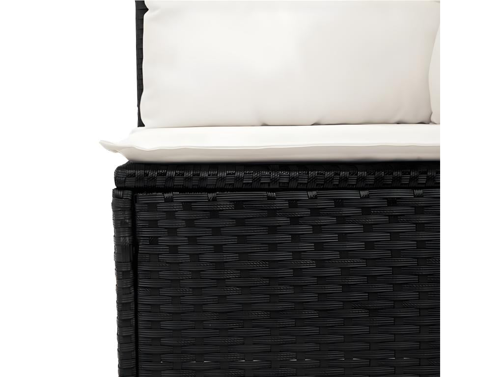10-Piece Outdoor Patio Set with Cushions - Black Steel, W 28 x D 24.4 x H 27.2 in