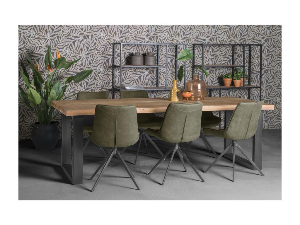 Table - Brown Wood, W 86.6 x D 39.4 x H 29.9 in