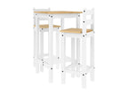 Set of 3 Home Items - White Wood, W 22.4 x D 22.4 x H 39.8 in