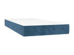 Bed Frame with Mattress - Blue Velvet, W 79.9 x D 31.5 x H 13.8 in