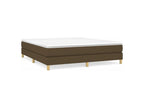 Bed Frame with Mattress - White Polyester Fabric, W 79.9 x D 70.9 x H 9.8 in