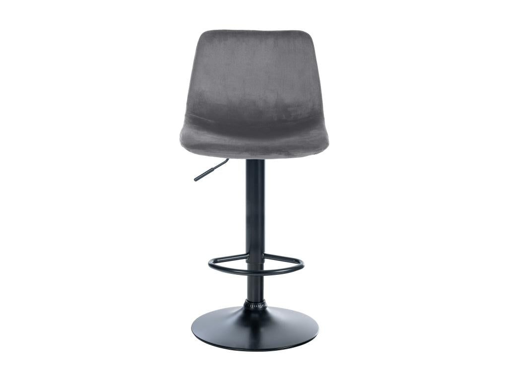 Stool - Gray Velvet, W 17.3 x D 16.9 x H 34.6 in