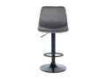 Stool - Gray Velvet, W 17.3 x D 16.9 x H 34.6 in