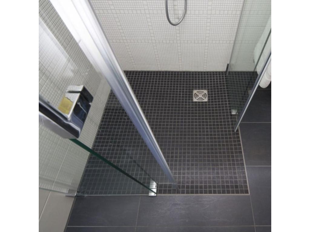 Shower Tray - Gray Resin, W 47.2 x D 47.2 x H 1.6 in
