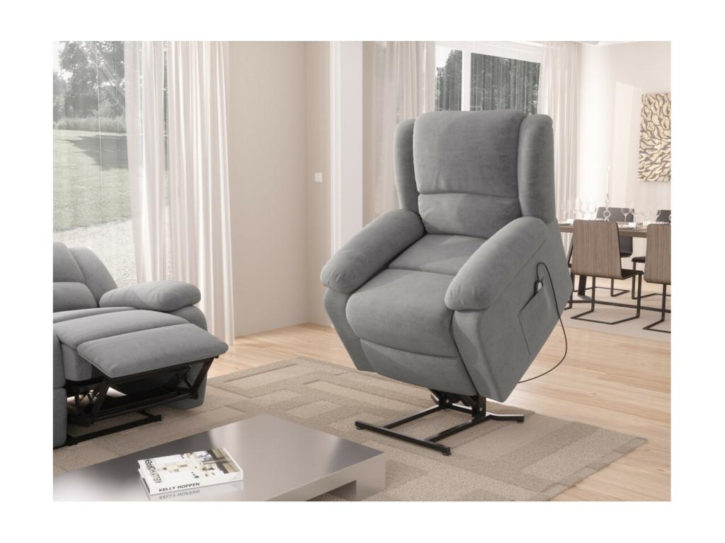 Armchair - Gray Contreplaque, Microfibre, W 34.6 x D 36.6 x H 37.8 in