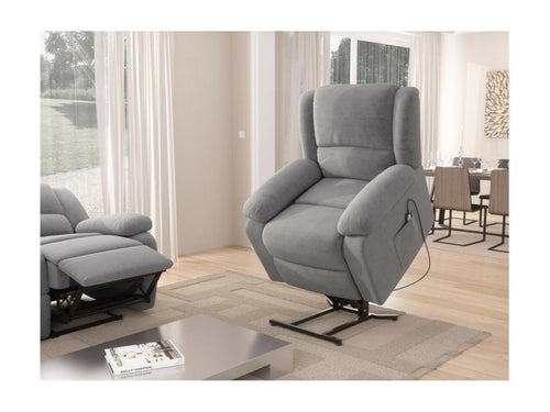 Armchair - Gray Contreplaque, Microfibre, W 34.6 x D 36.6 x H 37.8 in