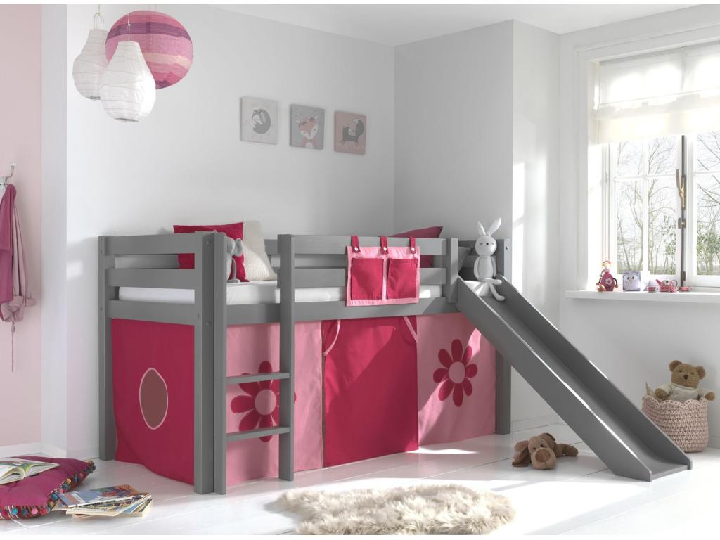 Bed - Gray Wood, W 35.4 x D 78.7 x H 44.9 in