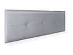 Bed - Silver Faux Leather, Pine Wood, W 57.1 x D 1.6 x H 19.7 in