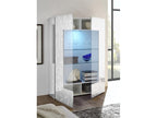Display Cabinet with LED - White Wood, W 47.2 x D 16.5 x H 65.4 in