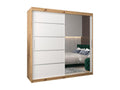 Sliding Door Wardrobe - Brown Engineered Wood, W 78.7 x D 24.4 x H 78.7 in