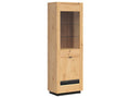 Display Cabinet with LED - Black Engineered Wood, W 26 x D 16.5 x H 78.3 in