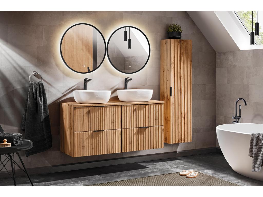 Wardrobe - Natural Engineered Wood, W 13.8 x D 9.8 x H 55.1 in