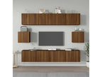 Set of 6 Cabinets - Brown Wood, W 31.5 x D 11.8 x H 11.8 in
