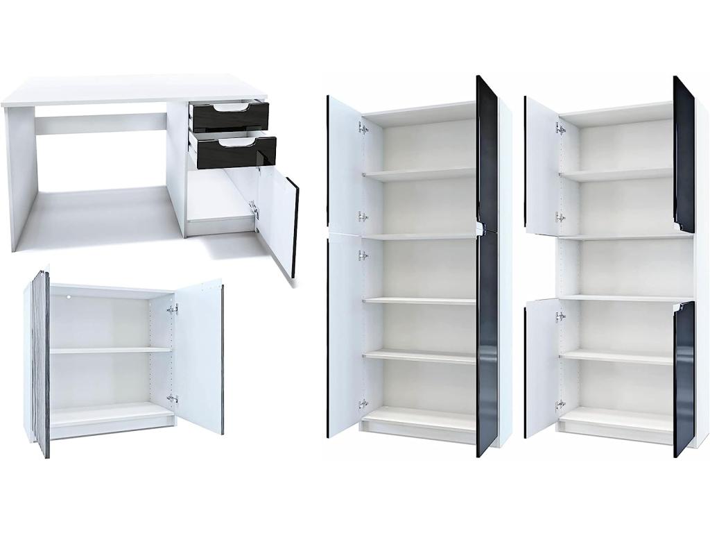 Desk - White Engineered Wood, W 32.3 x D 14.6 x H 72.8 in