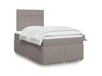 Bed Frame with Mattress - Taupe Wood, W 74.8 x D 47.2 x H 59.3 in