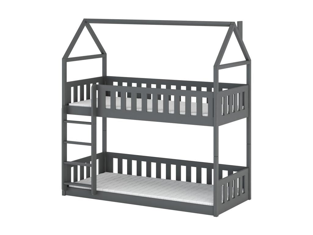 Bed - Gray Wood, W 38.6 x D 81.9 x H 76 in