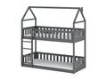 Bed - Gray Wood, W 38.6 x D 81.9 x H 76 in