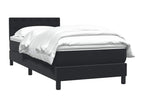 Bed Frame with Mattress - Black Velvet, W 83.9 x D 31.5 x H 34.6 in