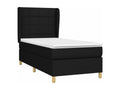 Bed Frame with Mattress - White Polyester Fabric, W 79.9 x D 40.6 x H 46.5 in