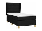 Bed Frame with Mattress - White Polyester Fabric, W 79.9 x D 40.6 x H 46.5 in